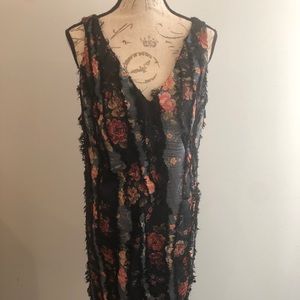 Avenue Montaigne Paris black Floral dress France